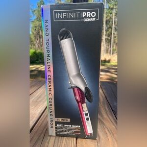Conair InfinityPRO 1.5 Inch Nano Tourmaline Ceramic Spring Curling Iron, Purple